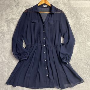 Cecico Boho Sheer Tunic Top M Blue Feminine Peasant Hippie Y2K Flowy Cover up